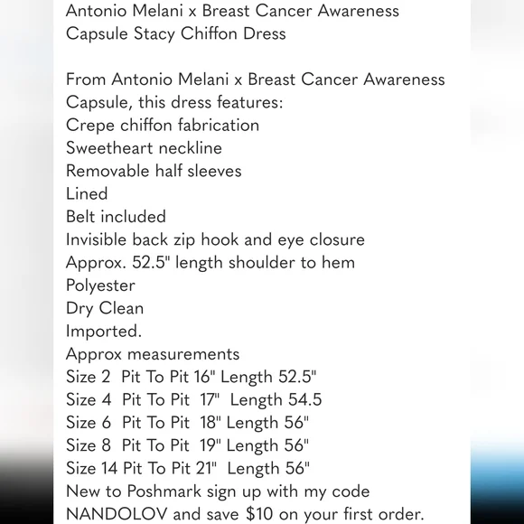 Antonio Melani  Capsule Stacy Chiffon Dress size 4 - Picture 12 of 12